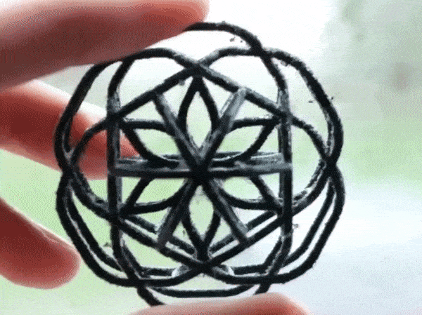 image of complex 3D printed mandalas derived from hexagons