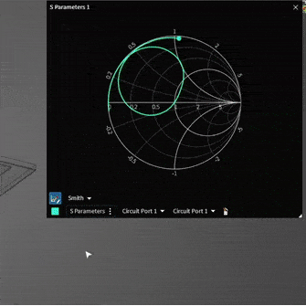 GIF animation of custom chart editing for simulation result variables in Ansys Discovery application