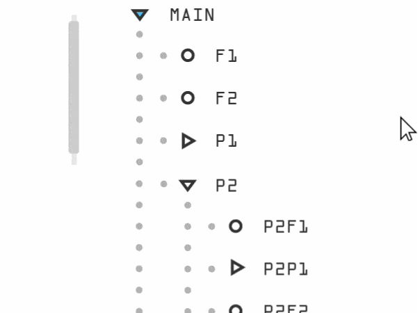 GIF animation showing novel interactions for file trees